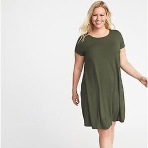 Old Navy Striped Short Sleeve Swing Dress